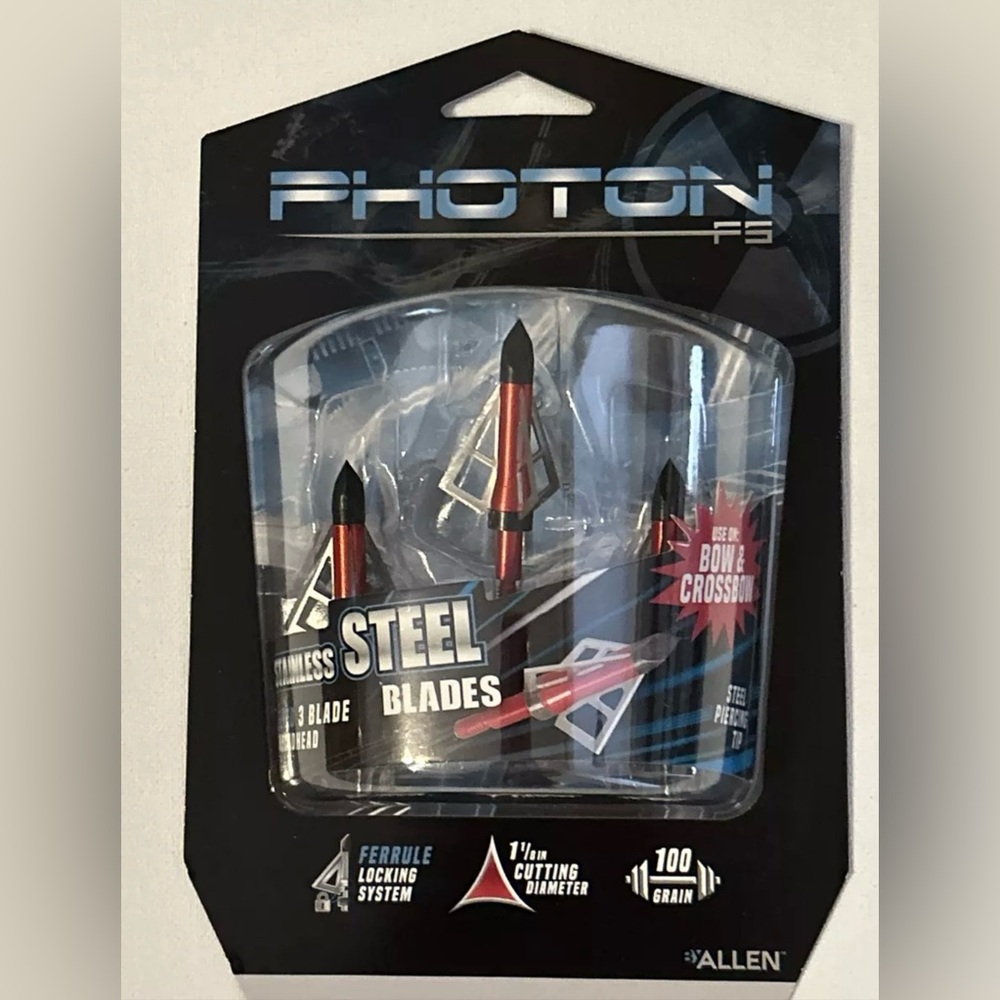 Photon Bow and Crossbow Stainless Steel Broadheads 3 Pack